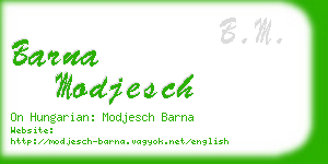 barna modjesch business card